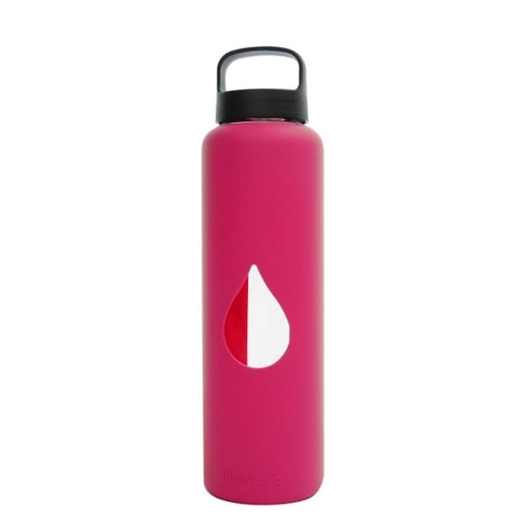 Bluewave Lifestyle 750ml Reusable Glass Water Bottle With Loop Cap and Free Silicone Sleeve Candy GG150LCPink - main